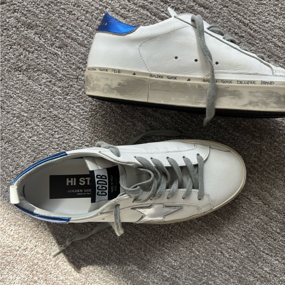 White and Blue Womens Sneakers